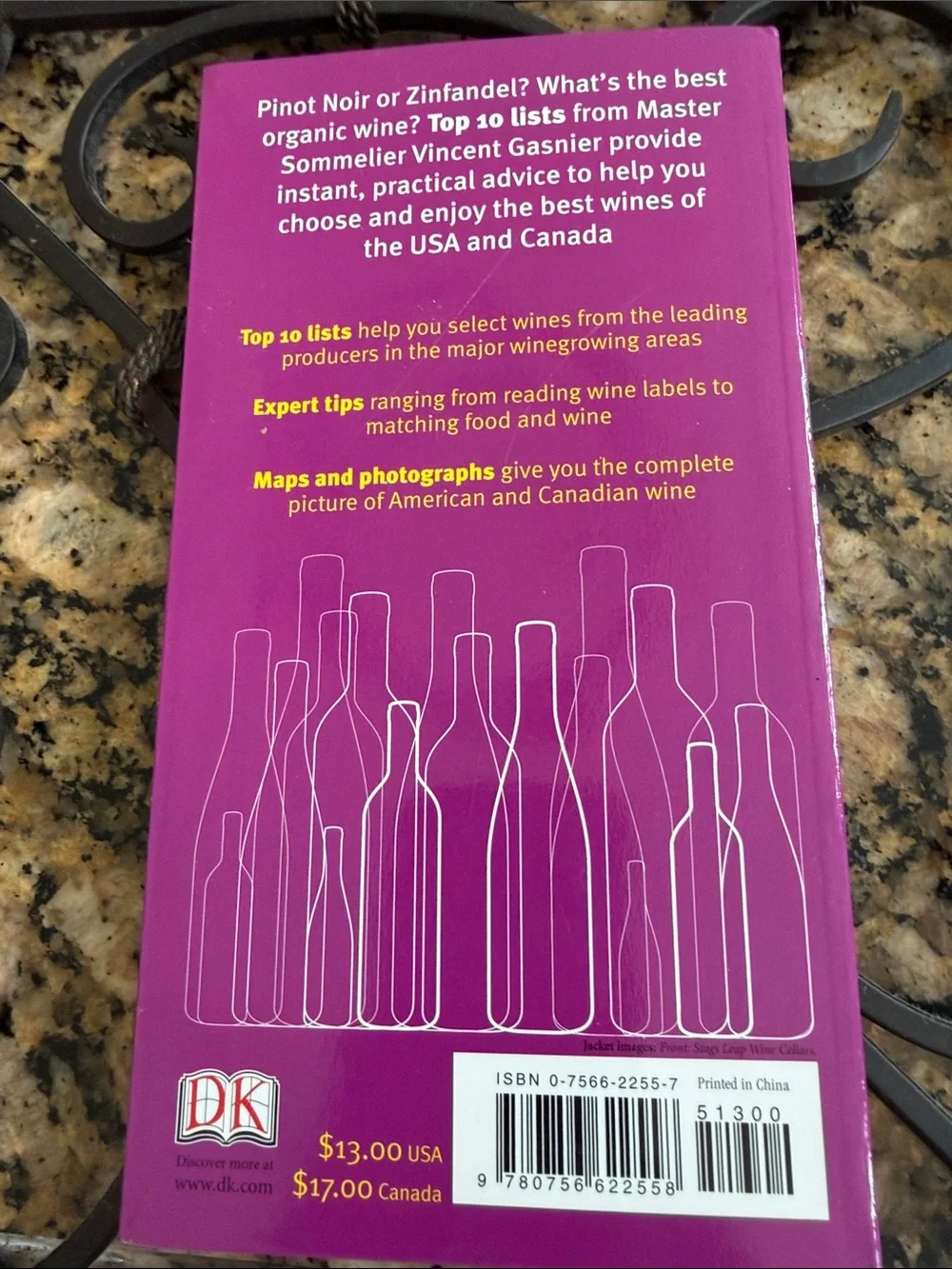 DK Top 10 Wines USA Guidebook including Canadian wines